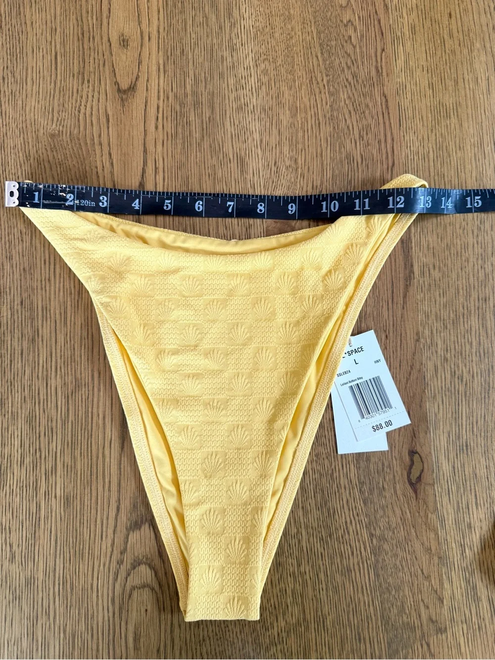 L*Space Leilani Bikini Bottom Yellow Textured Shell Sizes S and L NWT
